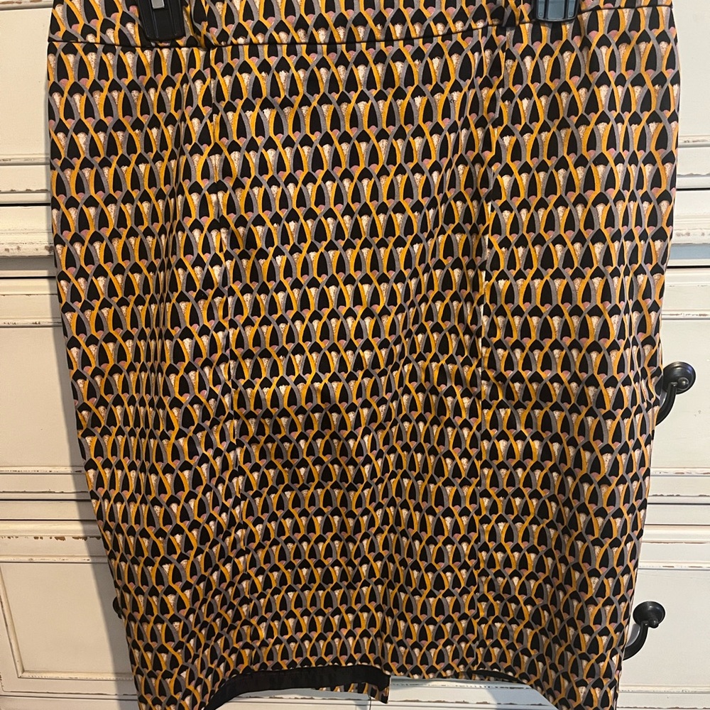 Moschino Brown and Cream Pencil Skirt with Slit